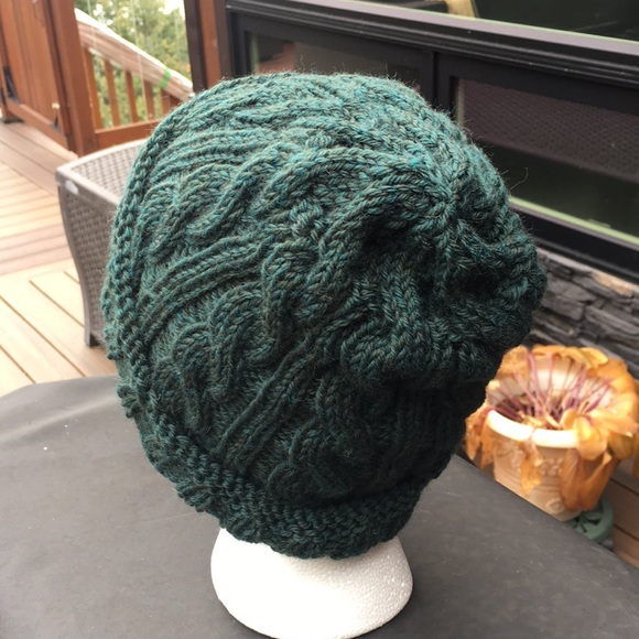 Hand Knit Cabled Beanie/Hat - Picture 2 of 4